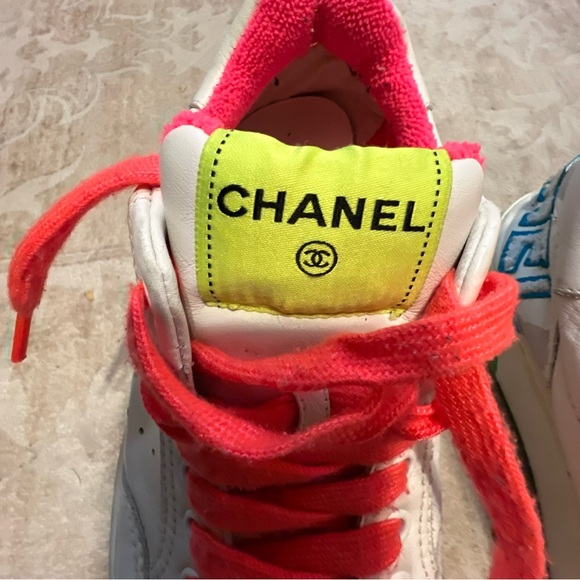 Chanel neon sneakers! Sz 38.5 - Picture 3 of 15